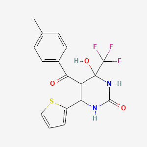 4-hydroxy-5-(4-methylbenzoyl)-6-thien-2-yl-4-(trifluoromethyl)tetrahydropyrimidin-2(1H)-one - 