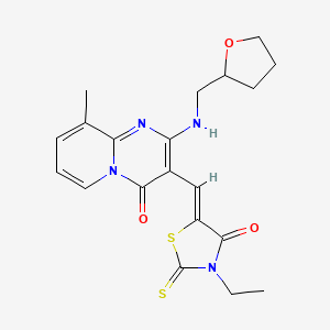 3-[(Z)-(3-Ethyl-4-oxo-2-thioxo-1,3-thiazolidin-5-ylidene)methyl]-9-methyl-2-[(tetrahydro-2-furanylmethyl)amino]-4H-pyrido[1,2-A]pyrimidin-4-one - 