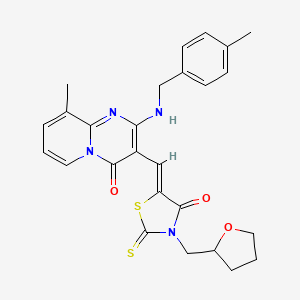 9-methyl-2-[(4-methylbenzyl)amino]-3-{(Z)-[4-oxo-3-(tetrahydro-2-furanylmethyl)-2-thioxo-1,3-thiazolidin-5-ylidene]methyl}-4H-pyrido[1,2-a]pyrimidin-4-one - 