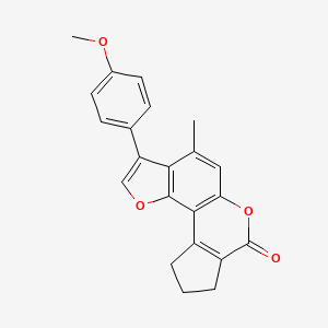 3-(4-methoxyphenyl)-4-methyl-9,10-dihydrocyclopenta[c]furo[2,3-f]chromen-7(8H)-one - 