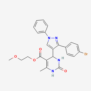 2-methoxyethyl 4-[3-(4-bromophenyl)-1-phenyl-1H-pyrazol-4-yl]-6-methyl-2-oxo-1,2,3,4-tetrahydropyrimidine-5-carboxylate - 