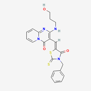 3-[(Z)-(3-benzyl-4-oxo-2-thioxo-1,3-thiazolidin-5-ylidene)methyl]-2-[(3-hydroxypropyl)amino]-4H-pyrido[1,2-a]pyrimidin-4-one - 