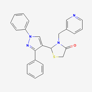 2-(1,3-Diphenyl-1H-pyrazol-4-yl)-3-pyridin-3-ylmethyl-thiazolidin-4-one - 