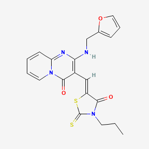 2-[(2-furylmethyl)amino]-3-[(Z)-(4-oxo-3-propyl-2-thioxo-1,3-thiazolidin-5-ylidene)methyl]-4H-pyrido[1,2-a]pyrimidin-4-one - 381182-95-2