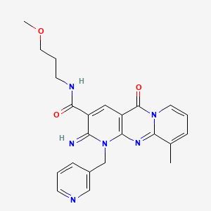 6-imino-N-(3-methoxypropyl)-11-methyl-2-oxo-7-(pyridin-3-ylmethyl)-1,7,9-triazatricyclo[8.4.0.03,8]tetradeca-3(8),4,9,11,13-pentaene-5-carboxamide - 488708-69-6