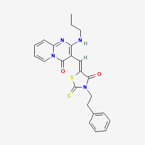 3-{(Z)-[4-oxo-3-(2-phenylethyl)-2-thioxo-1,3-thiazolidin-5-ylidene]methyl}-2-(propylamino)-4H-pyrido[1,2-a]pyrimidin-4-one - 380156-27-4