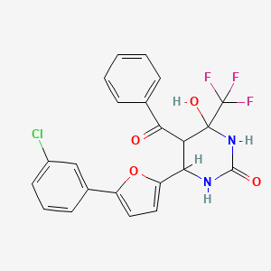 5-Benzoyl-6-[5-(3-chlorophenyl)furan-2-yl]-4-hydroxy-4-(trifluoromethyl)-1,3-diazinan-2-one - 