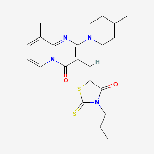 9-methyl-2-(4-methyl-1-piperidinyl)-3-[(Z)-(4-oxo-3-propyl-2-thioxo-1,3-thiazolidin-5-ylidene)methyl]-4H-pyrido[1,2-a]pyrimidin-4-one - 