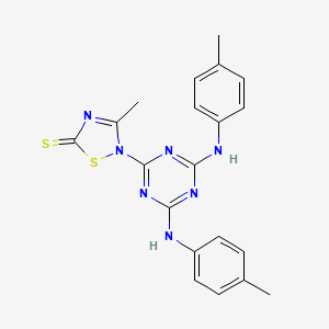 2-{4,6-bis[(4-methylphenyl)amino]-1,3,5-triazin-2-yl}-3-methyl-1,2,4-thiadiazole-5(2H)-thione - 