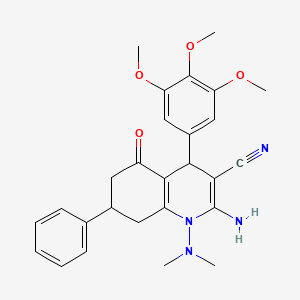 2-Amino-1-(dimethylamino)-5-oxo-7-phenyl-4-(3,4,5-trimethoxyphenyl)-1,4,5,6,7,8-hexahydroquinoline-3-carbonitrile - 