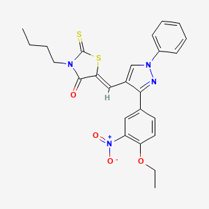 (5Z)-3-butyl-5-{[3-(4-ethoxy-3-nitrophenyl)-1-phenyl-1H-pyrazol-4-yl]methylene}-2-thioxo-1,3-thiazolidin-4-one - 