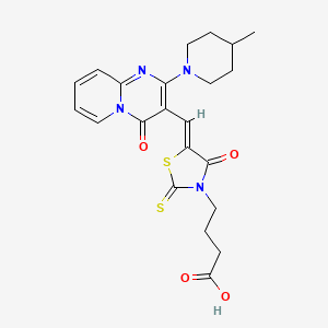4-[(5Z)-5-{[2-(4-methylpiperidin-1-yl)-4-oxo-4H-pyrido[1,2-a]pyrimidin-3-yl]methylidene}-4-oxo-2-thioxo-1,3-thiazolidin-3-yl]butanoic acid - 