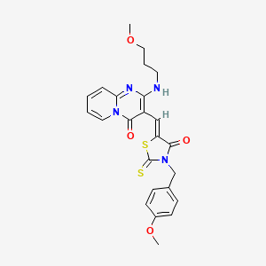 3-{(Z)-[3-(4-methoxybenzyl)-4-oxo-2-thioxo-1,3-thiazolidin-5-ylidene]methyl}-2-[(3-methoxypropyl)amino]-4H-pyrido[1,2-a]pyrimidin-4-one - 