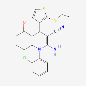 2-Amino-1-(2-chlorophenyl)-4-[2-(ethylsulfanyl)-3-thienyl]-5-oxo-1,4,5,6,7,8-hexahydro-3-quinolinecarbonitrile - 476483-31-5