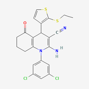 2-Amino-1-(3,5-dichlorophenyl)-4-[2-(ethylsulfanyl)-3-thienyl]-5-oxo-1,4,5,6,7,8-hexahydro-3-quinolinecarbonitrile - 476483-49-5