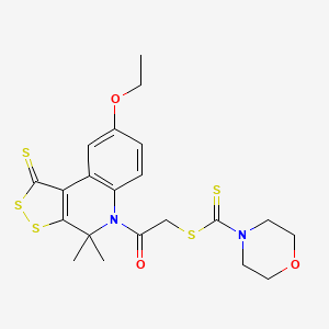 2-(8-ethoxy-4,4-dimethyl-1-thioxo-1,4-dihydro-5H-[1,2]dithiolo[3,4-c]quinolin-5-yl)-2-oxoethyl morpholine-4-carbodithioate - 