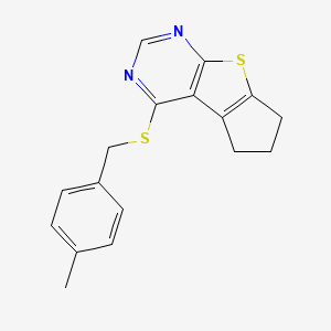 4-[(4-Methylbenzyl)sulfanyl]-6,7-dihydro-5h-cyclopenta[4,5]thieno[2,3-d]pyrimidine - 6177-73-7
