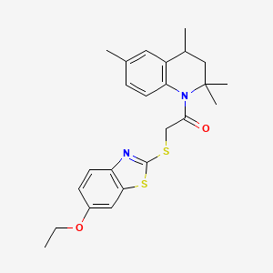 2-[(6-Ethoxy-1,3-benzothiazol-2-yl)sulfanyl]-1-(2,2,4,6-tetramethyl-3,4-dihydroquinolin-1-yl)ethanone - 