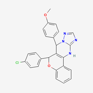 6-(4-chlorophenyl)-7-(4-methoxyphenyl)-7,12-dihydro-6H-chromeno[4,3-d][1,2,4]triazolo[1,5-a]pyrimidine - 