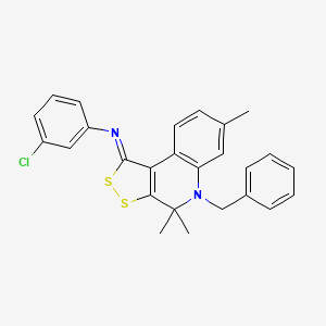 N-[(1Z)-5-benzyl-4,4,7-trimethyl-4,5-dihydro-1H-[1,2]dithiolo[3,4-c]quinolin-1-ylidene]-3-chloroaniline - 