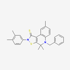 5-benzyl-2-(3,4-dimethylphenyl)-4,4,8-trimethyl-4,5-dihydro[1,2]thiazolo[5,4-c]quinoline-1(2H)-thione - 