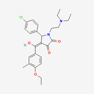 5-(4-chlorophenyl)-1-[2-(diethylamino)ethyl]-4-(4-ethoxy-3-methylbenzoyl)-3-hydroxy-2,5-dihydro-1H-pyrrol-2-one - 