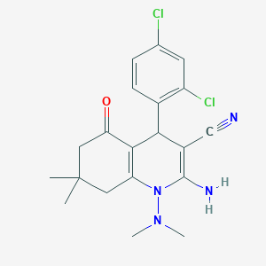 2-Amino-4-(2,4-dichlorophenyl)-1-(dimethylamino)-7,7-dimethyl-5-oxo-1,4,5,6,7,8-hexahydroquinoline-3-carbonitrile - 