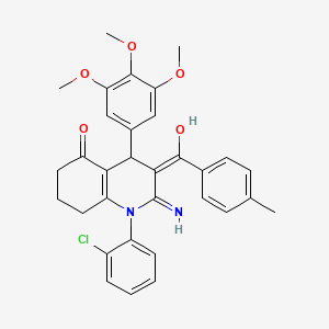 2-Amino-1-(2-chlorophenyl)-3-(4-methylbenzoyl)-4-(3,4,5-trimethoxyphenyl)-4,6,7,8-tetrahydroquinolin-5-one - 