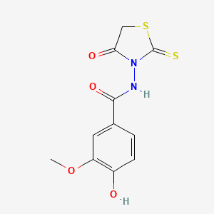 4-Hydroxy-3-methoxy-N-(4-oxo-2-thioxo-thiazolidin-3-yl)-benzamide - 