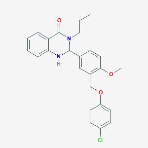 2-{3-[(4-chlorophenoxy)methyl]-4-methoxyphenyl}-3-propyl-2,3-dihydroquinazolin-4(1H)-one - 361186-71-2