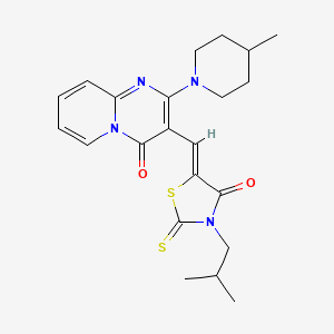 3-[(Z)-(3-Isobutyl-4-oxo-2-thioxo-1,3-thiazolidin-5-ylidene)methyl]-2-(4-methyl-1-piperidinyl)-4H-pyrido[1,2-A]pyrimidin-4-one - 361994-16-3