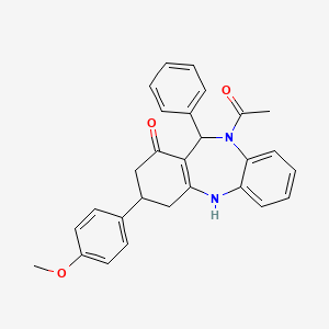 10-acetyl-3-(4-methoxyphenyl)-11-phenyl-2,3,4,5,10,11-hexahydro-1H-dibenzo[b,e][1,4]diazepin-1-one - 
