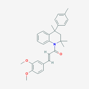 (2E)-3-(3,4-dimethoxyphenyl)-1-[2,2,4-trimethyl-4-(4-methylphenyl)-3,4-dihydroquinolin-1(2H)-yl]prop-2-en-1-one - 