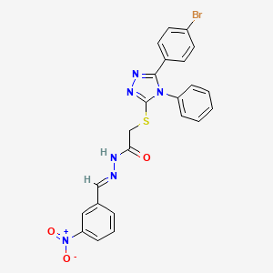 2-{[5-(4-bromophenyl)-4-phenyl-4H-1,2,4-triazol-3-yl]sulfanyl}-N'-[(E)-(3-nitrophenyl)methylidene]acetohydrazide - 