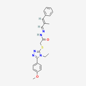 2-{[4-ethyl-5-(4-methoxyphenyl)-4H-1,2,4-triazol-3-yl]sulfanyl}-N'-[(1E,2E)-2-methyl-3-phenylprop-2-en-1-ylidene]acetohydrazide - 303203-25-0
