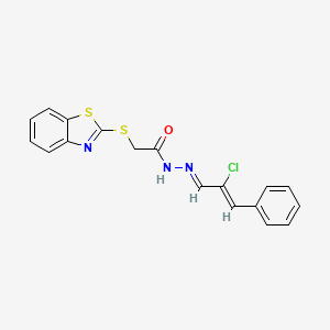 2-(1,3-benzothiazol-2-ylsulfanyl)-N'-[(1E,2Z)-2-chloro-3-phenylprop-2-en-1-ylidene]acetohydrazide - 