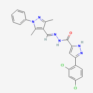 3-(2,4-dichlorophenyl)-N'-[(E)-(3,5-dimethyl-1-phenyl-1H-pyrazol-4-yl)methylidene]-1H-pyrazole-5-carbohydrazide - 