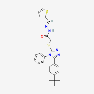 2-{[5-(4-tert-butylphenyl)-4-phenyl-4H-1,2,4-triazol-3-yl]sulfanyl}-N'-[(E)-thiophen-2-ylmethylidene]acetohydrazide - 