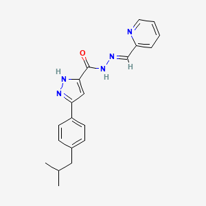 3-(4-Isobutylphenyl)-N'-(pyridin-2-ylmethylene)-1H-pyrazole-5-carbohydrazide - 303104-95-2