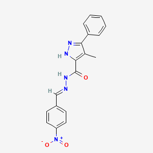 (E)-4-methyl-N'-(4-nitrobenzylidene)-3-phenyl-1H-pyrazole-5-carbohydrazide - 