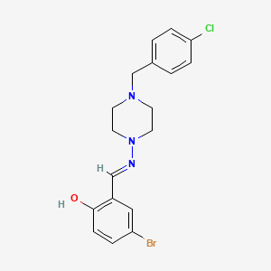 4-bromo-2-((E)-{[4-(4-chlorobenzyl)-1-piperazinyl]imino}methyl)phenol - 
