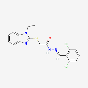 N'-[(E)-(2,6-dichlorophenyl)methylidene]-2-[(1-ethyl-1H-benzimidazol-2-yl)sulfanyl]acetohydrazide - 