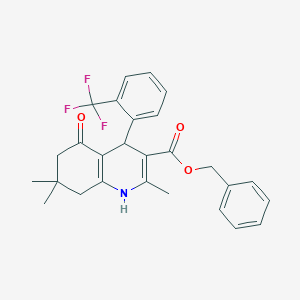 Benzyl 2,7,7-trimethyl-5-oxo-4-[2-(trifluoromethyl)phenyl]-1,4,5,6,7,8-hexahydroquinoline-3-carboxylate - 