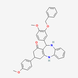 11-[3-(benzyloxy)-4-methoxyphenyl]-3-(4-methoxyphenyl)-2,3,4,5,10,11-hexahydro-1H-dibenzo[b,e][1,4]diazepin-1-one - 