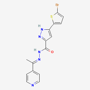 3-(5-bromothiophen-2-yl)-N'-[(1E)-1-(pyridin-4-yl)ethylidene]-1H-pyrazole-5-carbohydrazide - 
