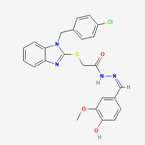2-{[1-(4-chlorobenzyl)-1H-benzimidazol-2-yl]sulfanyl}-N'-(4-hydroxy-3-methoxybenzylidene)acetohydrazide - 