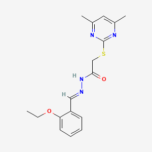 2-[(4,6-dimethylpyrimidin-2-yl)sulfanyl]-N'-[(E)-(2-ethoxyphenyl)methylidene]acetohydrazide - 