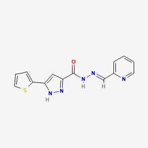 N'-(2-Pyridinylmethylene)-3-(2-thienyl)-1H-pyrazole-5-carbohydrazide - 