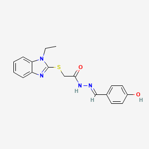 2-[(1-ethyl-1H-benzimidazol-2-yl)sulfanyl]-N'-[(E)-(4-hydroxyphenyl)methylidene]acetohydrazide - 