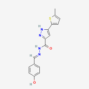 N'-[(E)-(4-hydroxyphenyl)methylidene]-3-(5-methylthiophen-2-yl)-1H-pyrazole-5-carbohydrazide - 